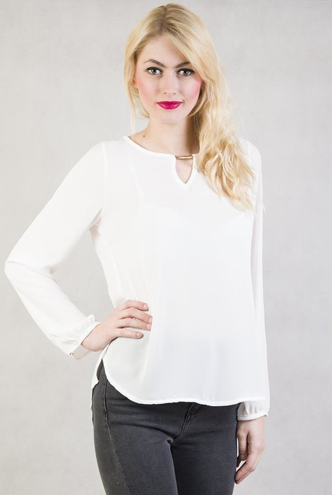 Asymetryczna biała bluzka