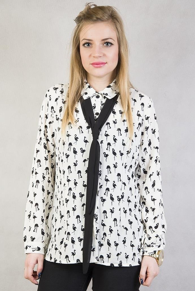 Biała bluzka w czaple