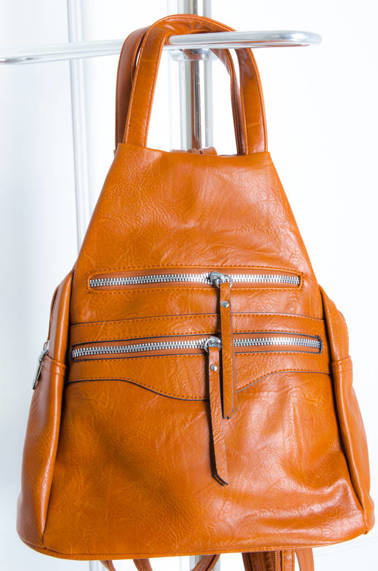 PLECAK Z OZDOBNYMI ZAMKAMI- BRĄZOWY