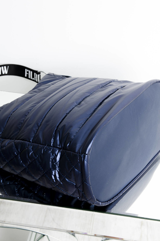 TORBA MATERIAŁOWA PIKOWANA GRANATOWA- SHOPPER