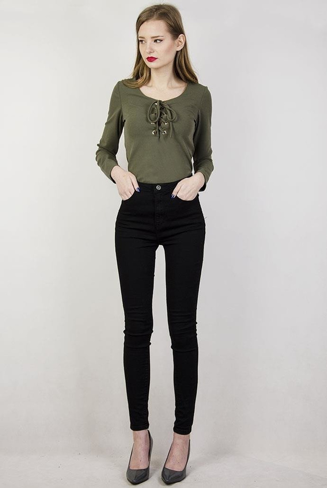 Zielone body z wiązaniami