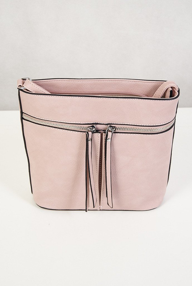 Mała różowa torebka z zamkami