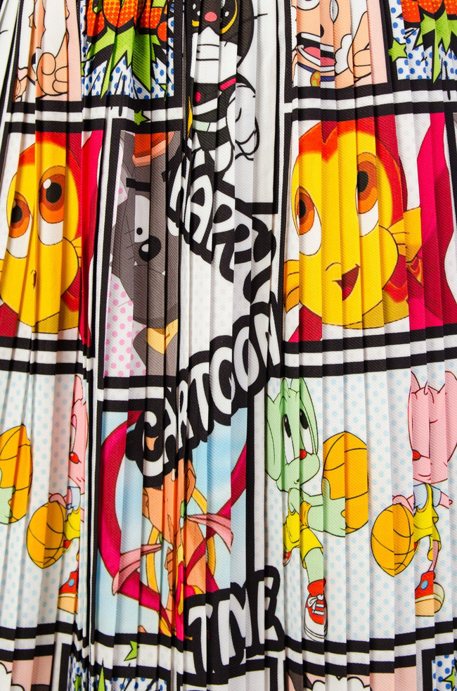 Kolorowa plisowana spódnica z gumą w pasie