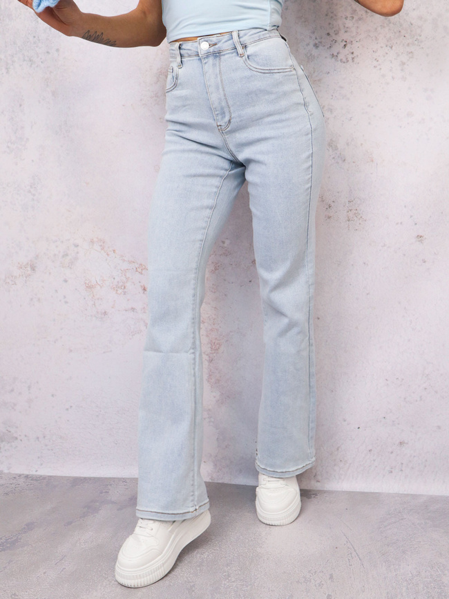 SPODNIE JEANSOWE FLARE DZWONY- JASNY JEANS