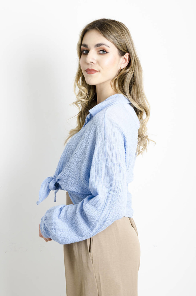 KOSZULA MUŚLINOWA W KOLORZE NIEBIESKIM