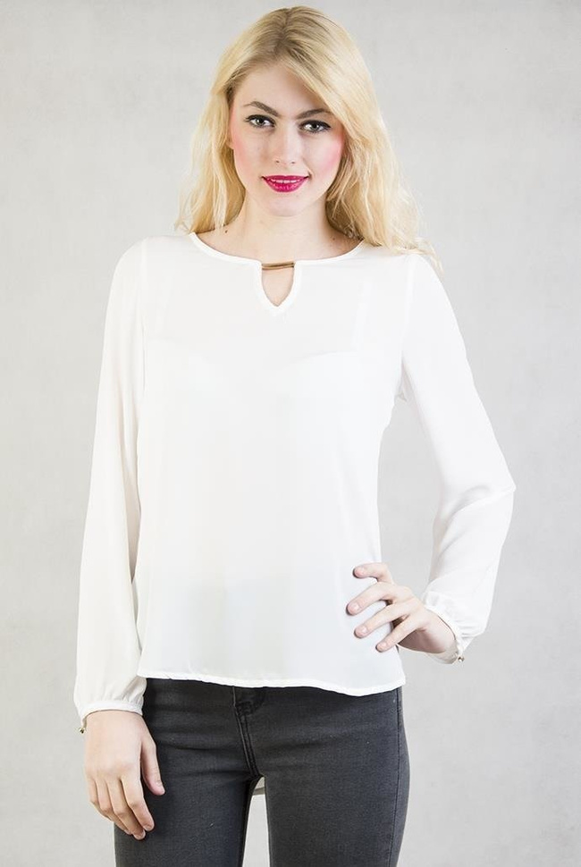 Asymetryczna biała bluzka