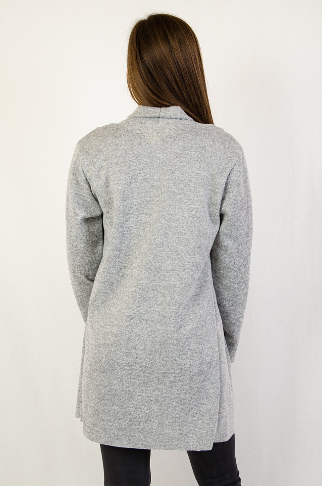 Jasnoszara narzuta z asymetrycznym przodem