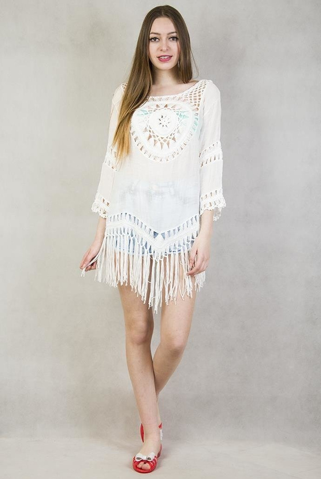 Biała bluzka ażurowa