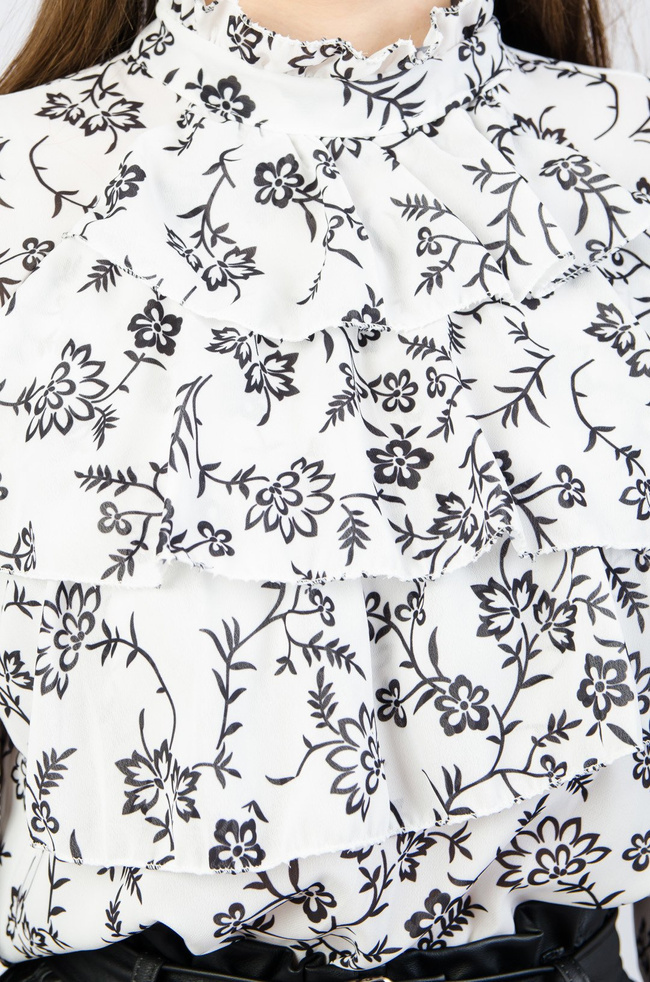 BIAŁA BLUZKA W KWIATY