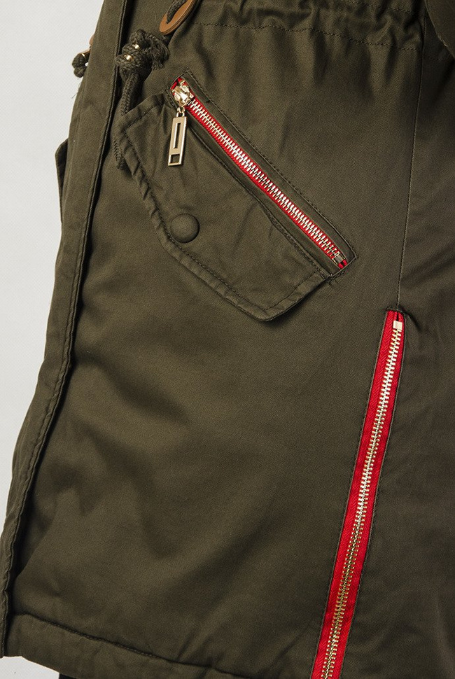 Parka khaki z ociepleniem