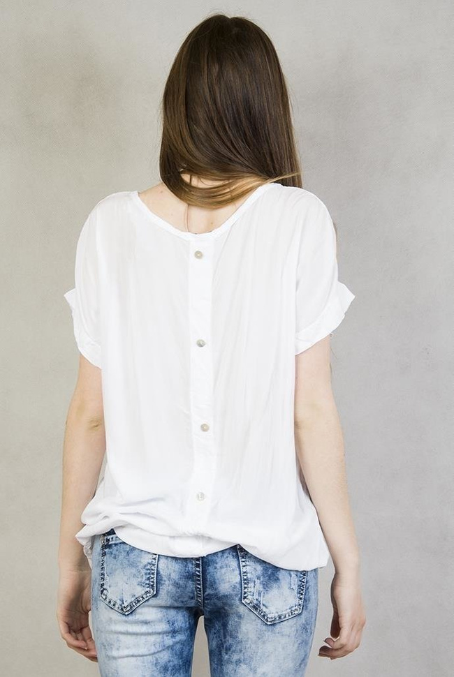 Biała bluzka z cekinami