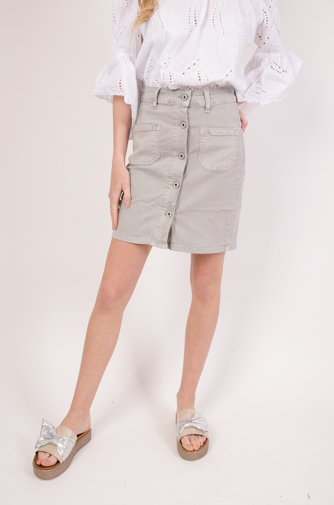 Szara spódnica z guzikami 