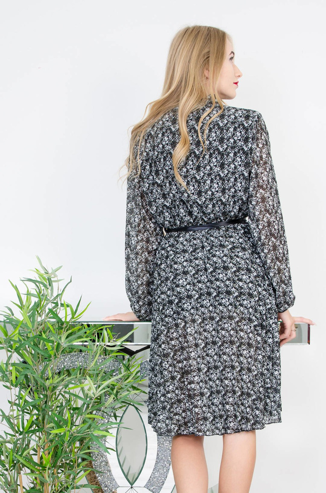 WZORZYSTA PLISOWANA SUKIENKA