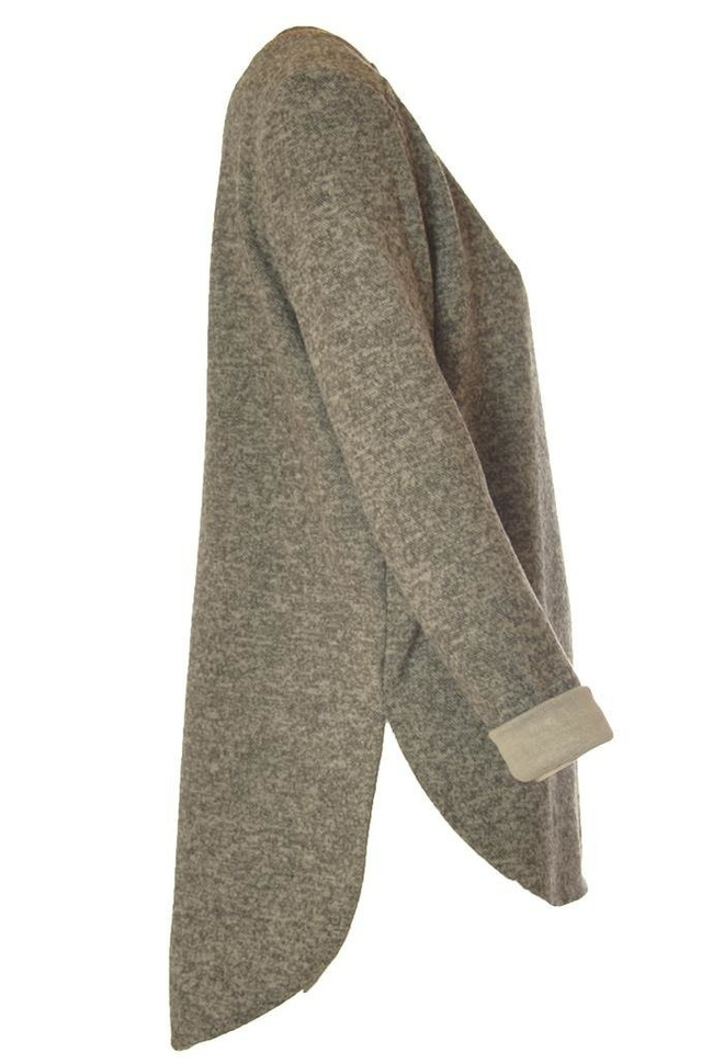 Szara bluzka z przedłużonym tyłem