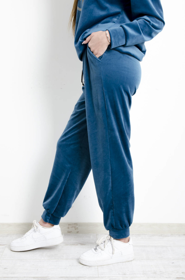 KOMPLET DRESOWY WELUROWY TURKUSOWY