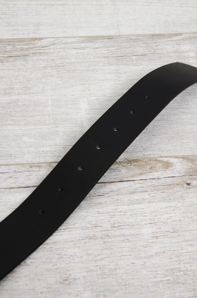 CZARNY SZEROKI PASEK ZE ZŁOTĄ KLMARĄ CG 