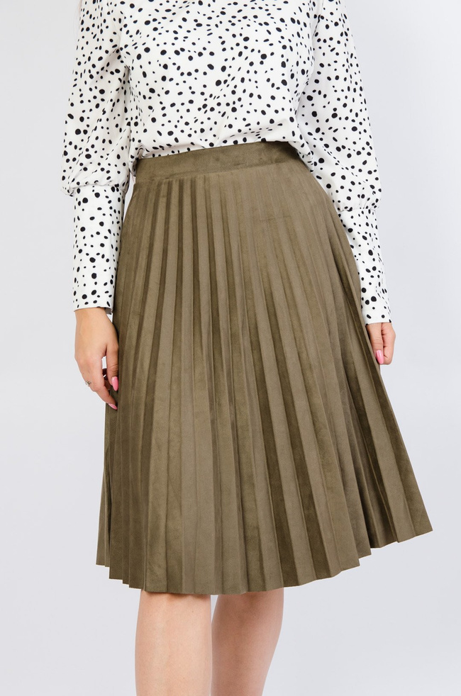 Spódnica zamszowa z plisowaniem