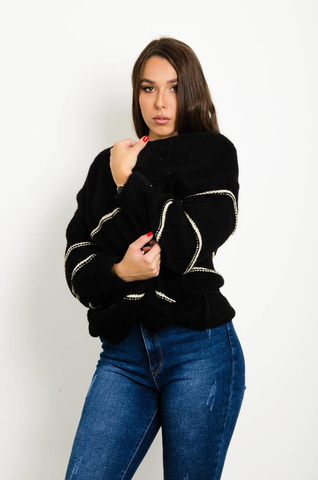 CZARNO-ZŁOTY SWETER KARDIGAN