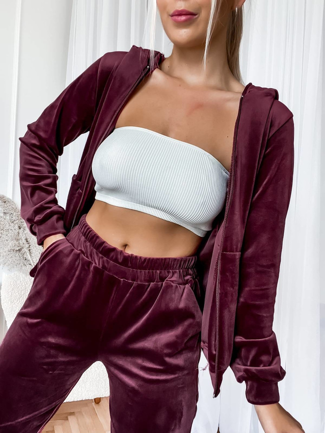 WELUROWY KOMPLET DRESOWY ZAPINANY NA ZAMEK- FIOLETOWY