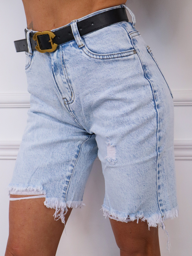 SZORTY JEANSOWE BERMUDY Z PRZETARCIAMI
