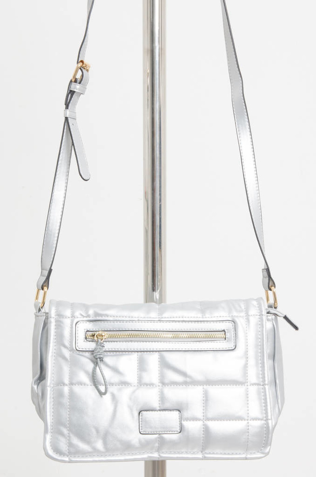 TOREBKA LISTONOSZKA Z OZDOBNYMI PRZESZYCIAMI- JASNO SREBRNA