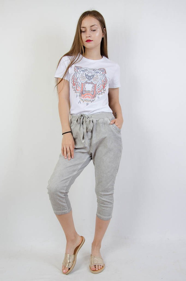 SZARE RYBACZKI Z OZDOBNA KIESZENIĄ