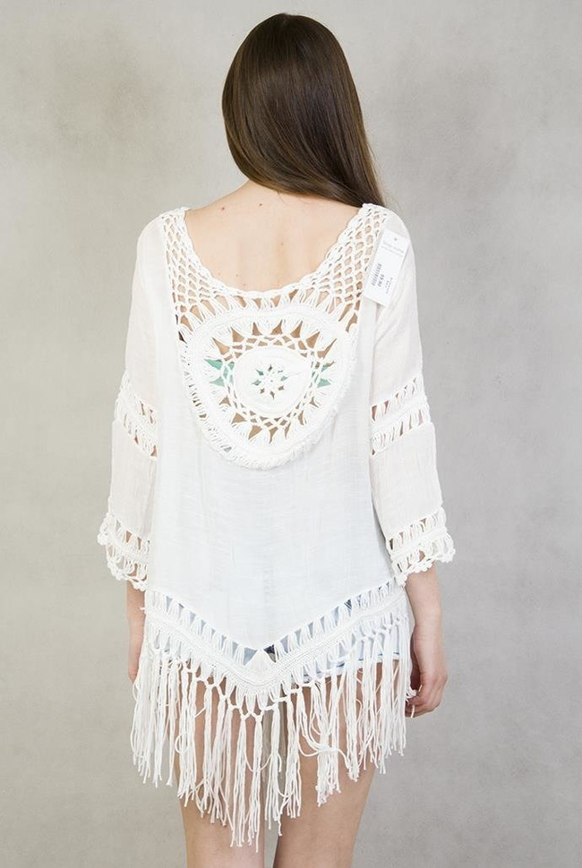 Biała bluzka ażurowa