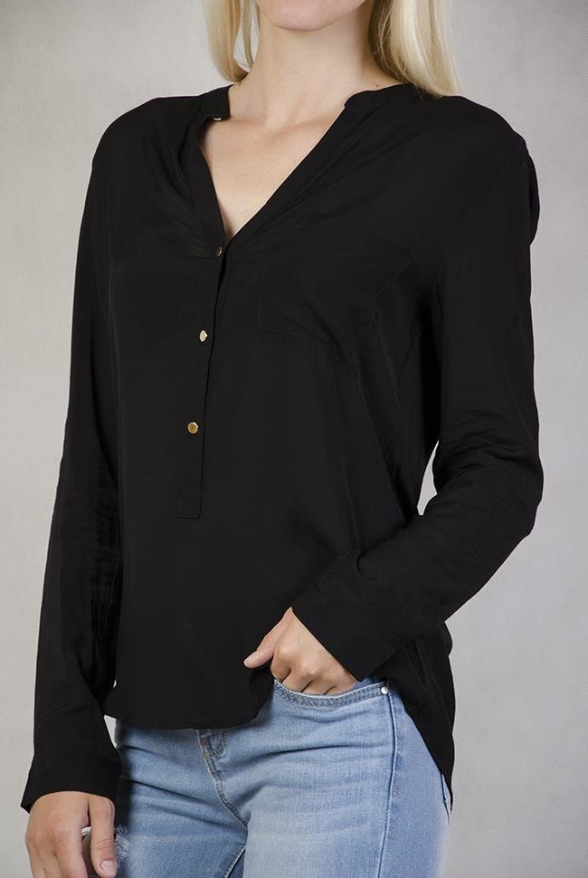 Koszula zapinana na 3 guziki czarna