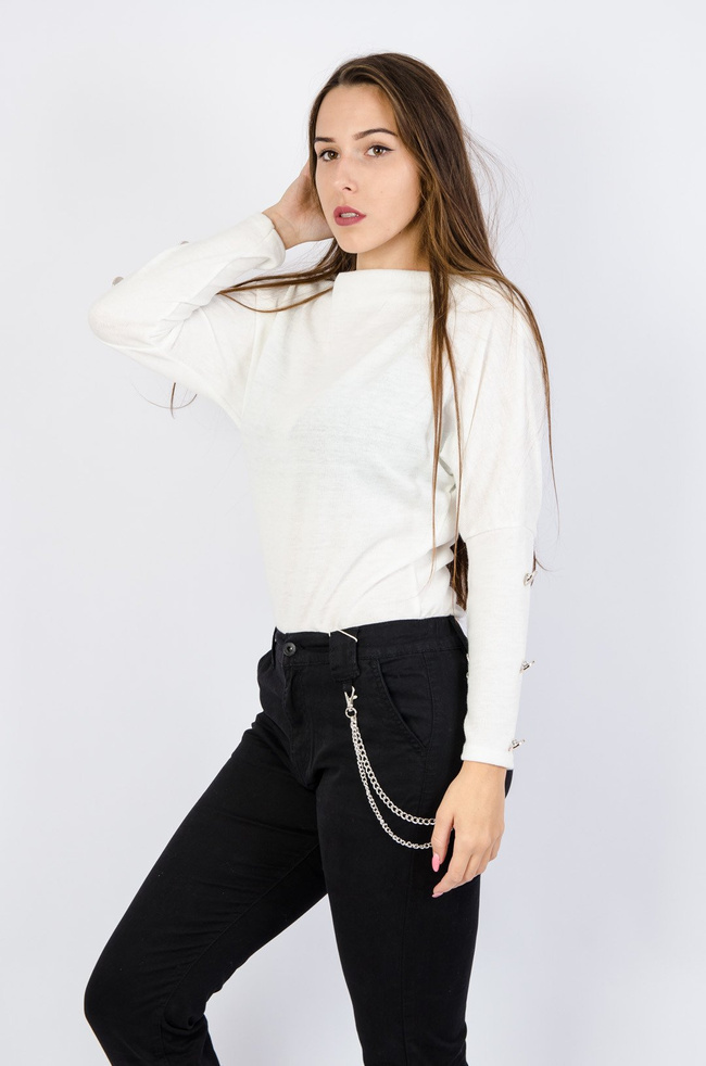 Biała dzianinowa bluzka