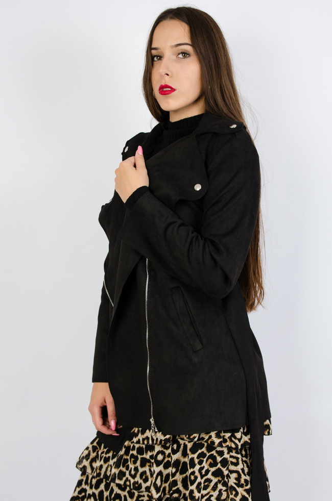 Płaszcz z imitacji zamszu