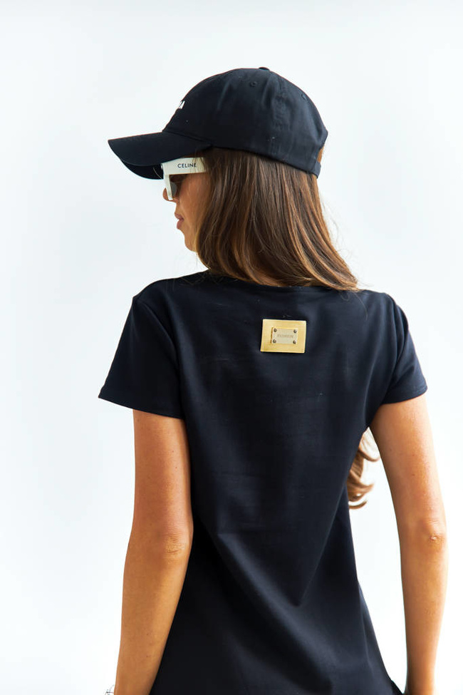 BAWEŁNIANA SUKIENKA Z FALBANĄ- CZARNA