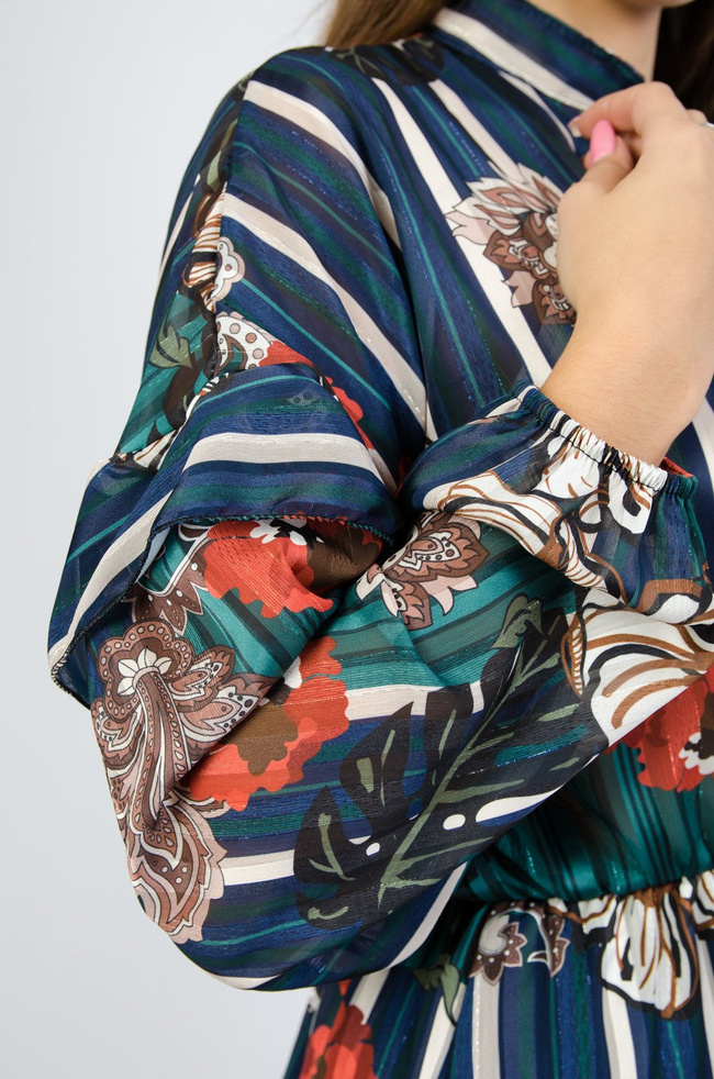 Zielona sukienka w kwiaty