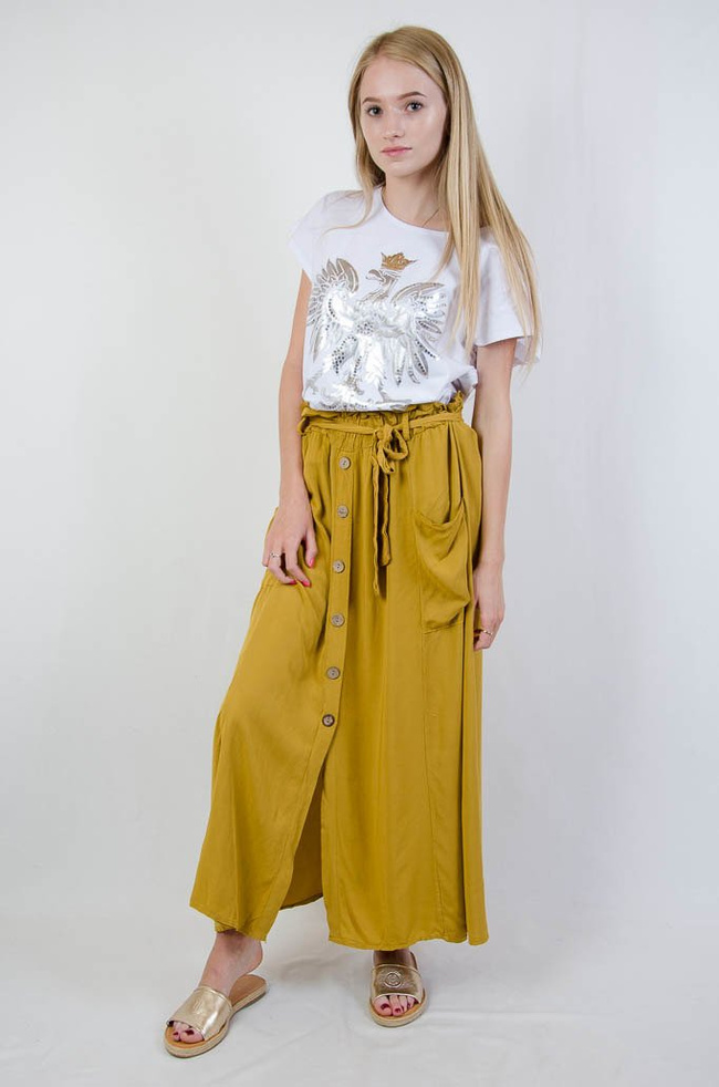 BIAŁY T-SHIRT OVERSIZE Z ORŁEM