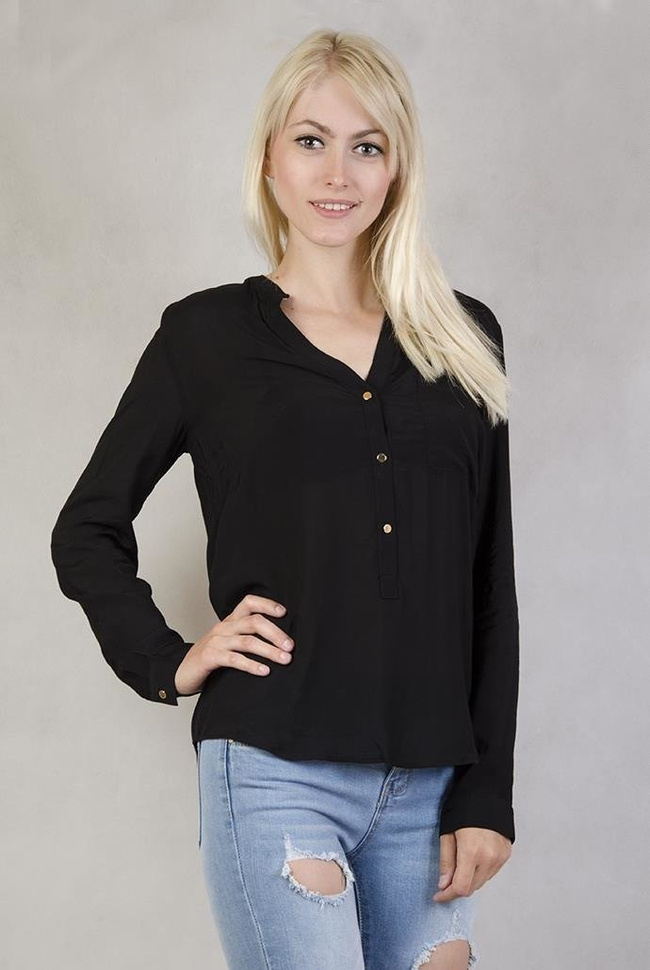 Koszula zapinana na 3 guziki czarna