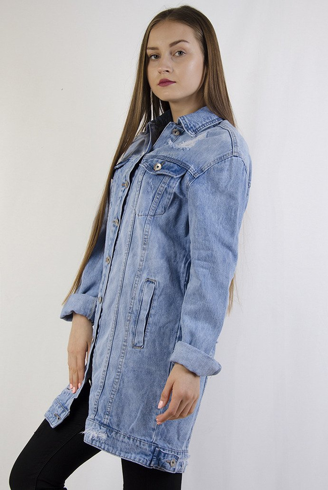 Kurtka jeansowa długa jasna