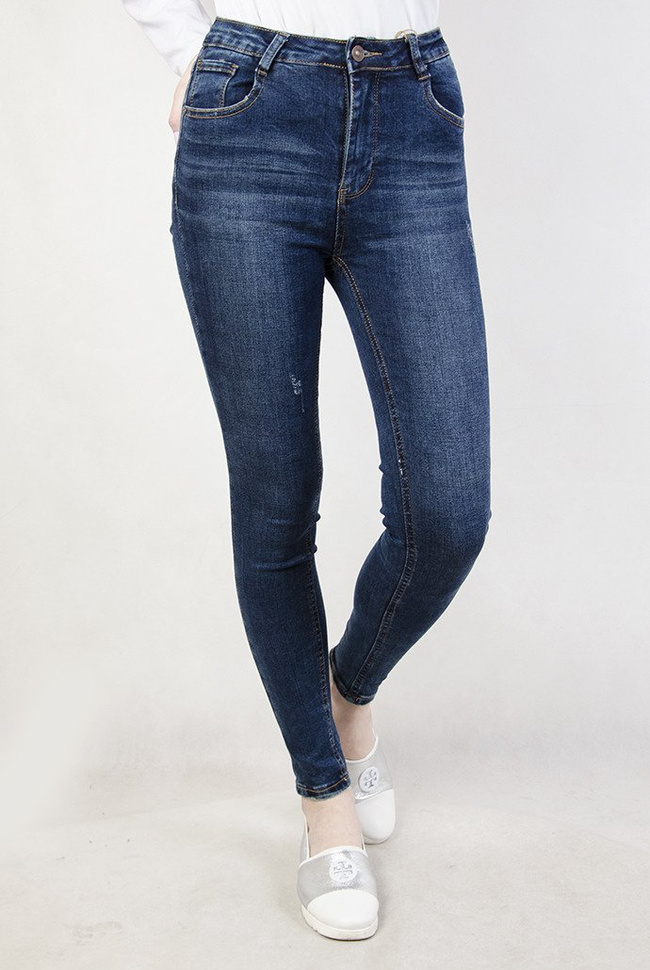 Przylegające spodnie z wysokim stanem