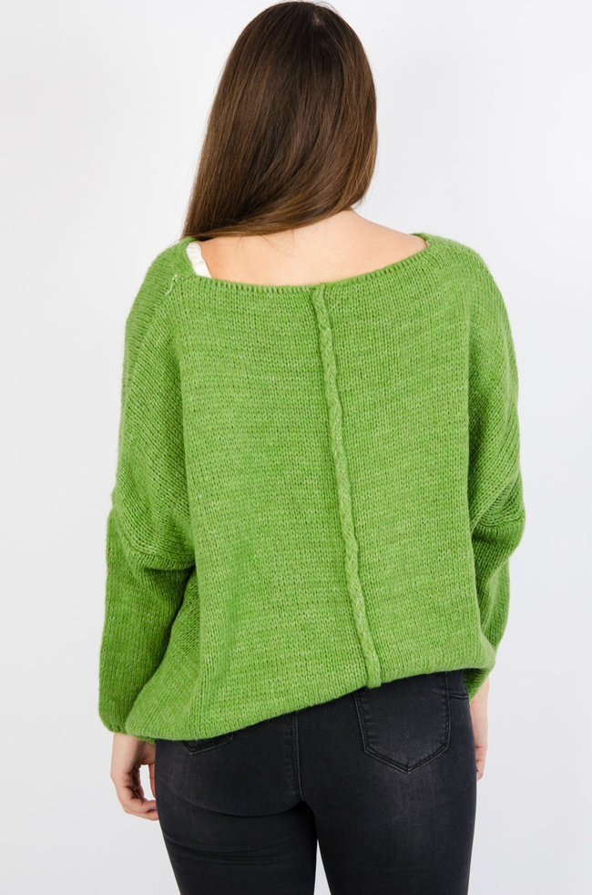 ZIELONY SWETER OVERSIZE
