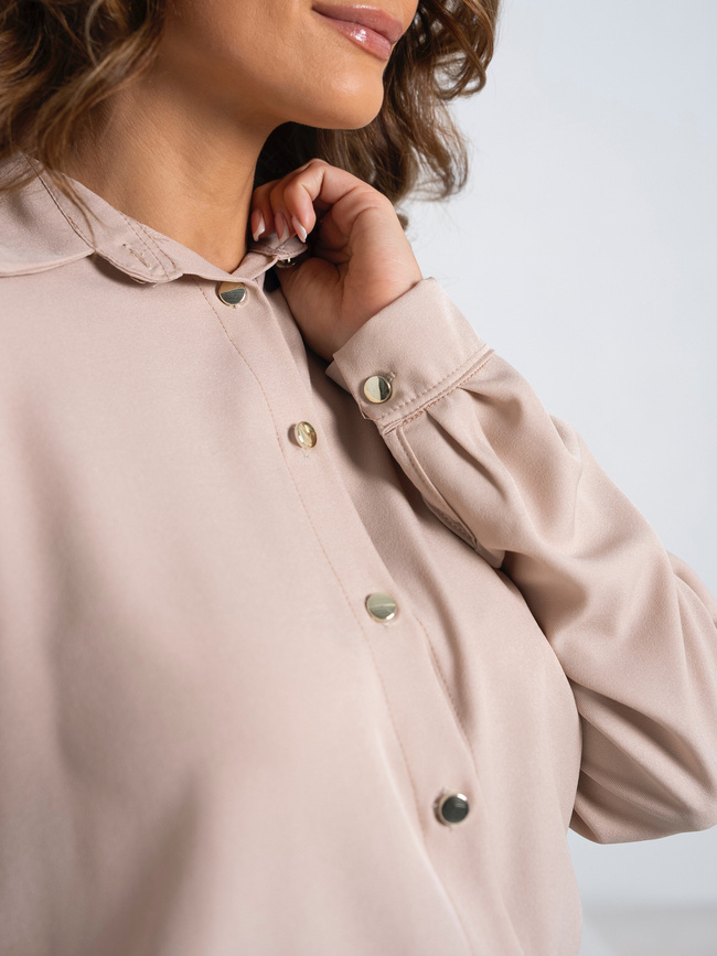 KOSZULA ZAPINANA NA GUZIKI- BEŻOWA