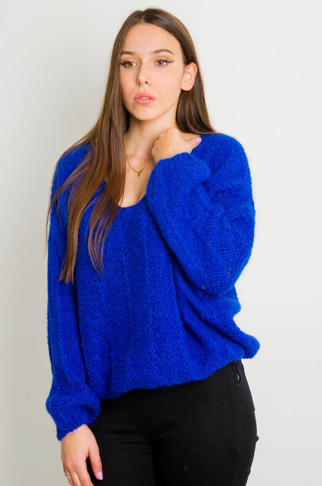 CHABROWY LUŻNY SWETER OVERSIZE