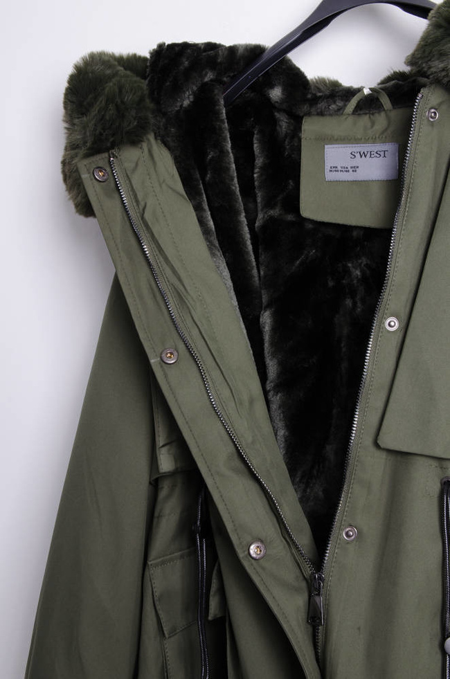 ZIELONA KURTKA PARKA Z OCIEPLENIEM