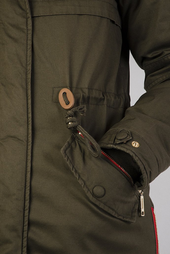 Parka khaki z ociepleniem