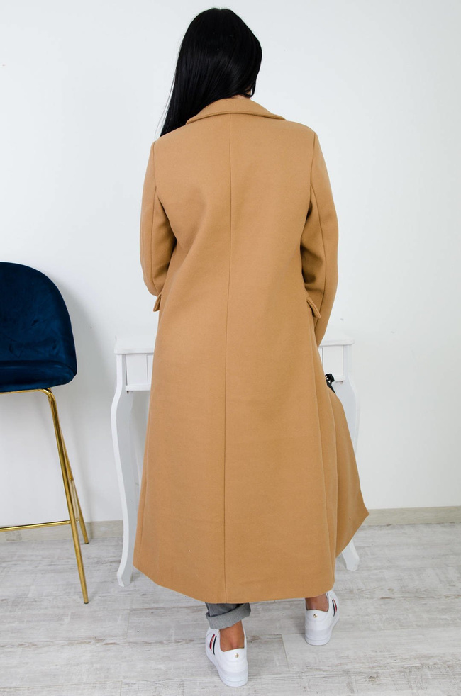 BRĄZOWY DŁUGI PŁASZCZ