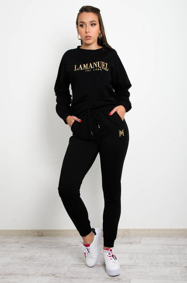 CZARNY KOMPLET DRESOWY Z LOGO LAMANUEL