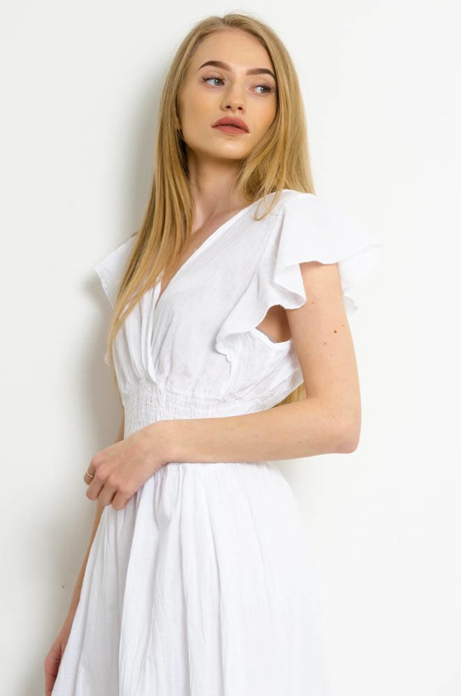 BIAŁA DŁUGA MUŚLINOWA SUKIENKA NA ZAKŁĄDKĘ