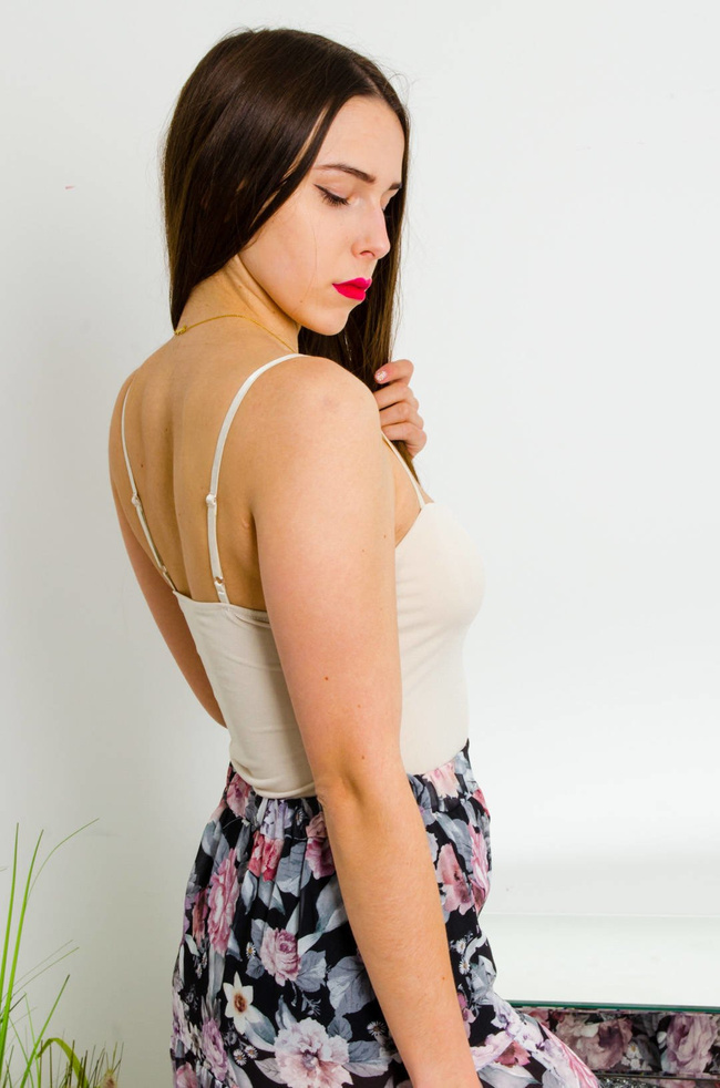 BEŻOWE BODY NA CIENKICH RAMIĄCZKACH