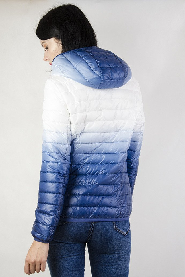 Kurtka pikowana biało-granatowa