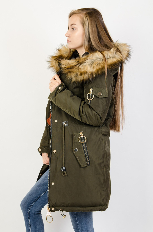 Zielono-czarna dwustronna kurtka 