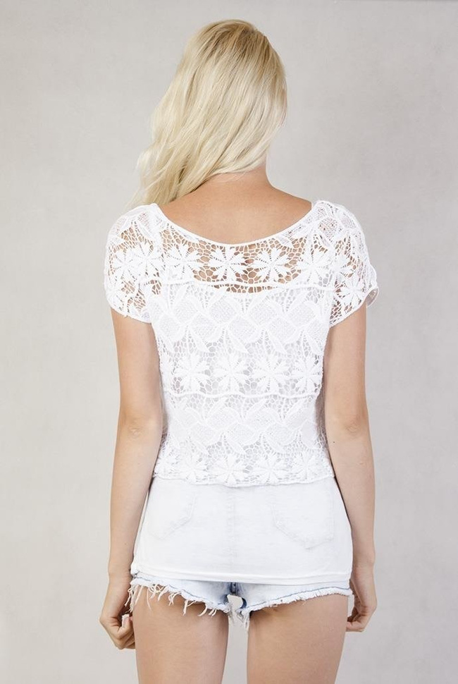 Biała koronkowa bluzka + top