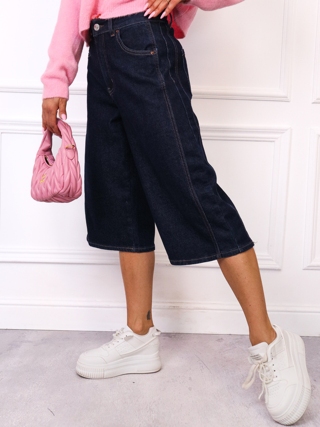 SZORTY JEANSOWE BERMUDY BAGGY- GRANATOWE