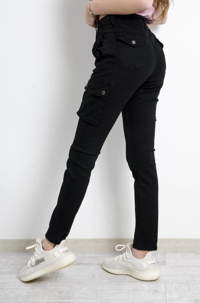 SPODNIE CZARNE CARGO